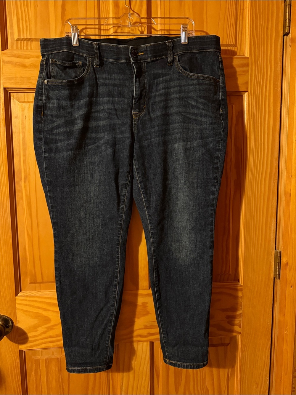 EVRI Dark Blue Ankle Crop Stretch Skinny Jeans